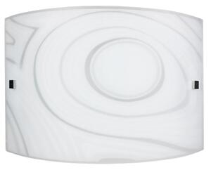 Applique 1xE27 Finali Cromo Vetro Lastra Bianco Decorato Fantasi E-Energy Martina