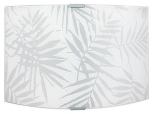 Applique 1xE27 Montatura Argento Vetro Lastra Decorato Foglie E-Energy Vanessa