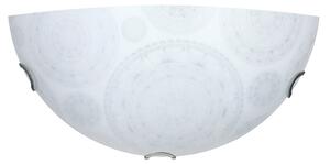 Applique 1xE27 Ganci Cromo Vetro Lastra Bianco Decorato Ruote E-Energy Tosca