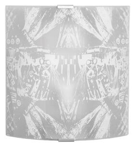 Applique 1xE27 Montatura Argento Vetro Lastra Decorato Astratto E-Energy Roberta