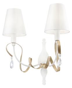 Lampada da parete Elegant in Metallo Intreccio Bianco con Oro