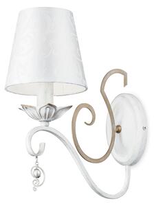 Lampada da parete Elegant in Metallo Monile Bianco con Oro