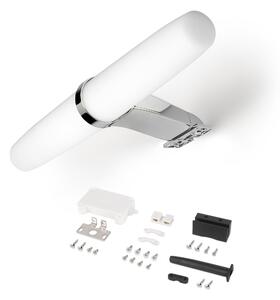 Faretto Led per Specchio da Bagno Gemini 5 Pezzi Cromato Brillo Tecnoplastica e Alluminio Emuca