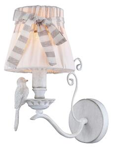 Lampada da parete Elegant in Metallo Bird Bianco Antique