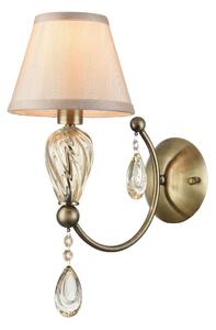 Lampada da parete Royal Classic in Metallo e Vetro Murano Bronzo