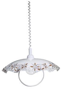 Saliscendi D45 1xE27 Montatura Bianca Vetro Lastra Bianco E-Energy Brigitta