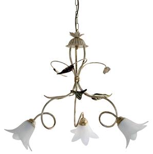 Lampadario 3xE14 Montatura Anticata Vetro Paglierino E-Energy Giorgia