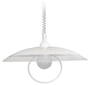 Saliscendi D50 1xE27 Montatura Bianca Vetro Lastra Bianco E-Energy Lavinia