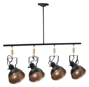 Lampadario Cups Nero 96,5x16,5x84,5 cm Metallo Nero