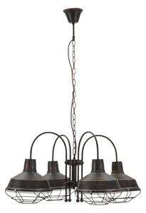 Lampadario Bronks 4 Luci 80x80x40 cm in Ferro Nero