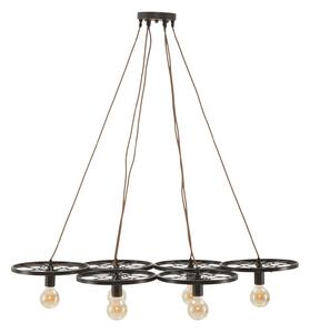 Lampadario Indust Circle 6 Luci 110x60x6 cm in Ferro