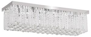 Lampadario Moderno a Gocce in Cristallo 80x25xx20 cm E14 40W Base in Acciaio Argento