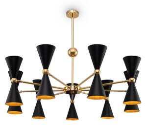 Lampada pendente Modern in Metallo Vesper Nero con Oro