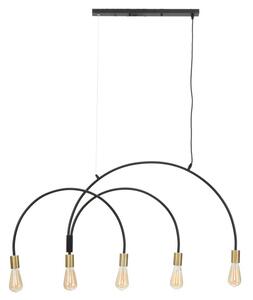 Lampadario Darky M 104x5x50 cm in Ferro Oro e Nero