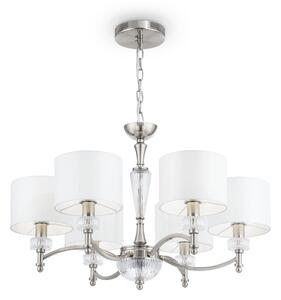Lampadario Neoclassic in Metallo e Vetro Alicante Nickel