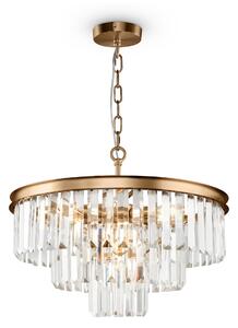 Lampada pendente Neoclassic in Metallo e Vetro Revero Ottone