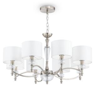 Lampadario Neoclassic in Metallo e Vetro Alicante Nickel