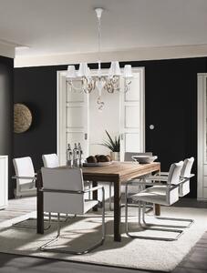 Lampadario Elegant in Metallo Intreccio Bianco con Oro
