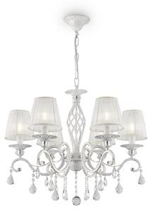Lampadario Elegant in Metallo Grace Bianco con Oro