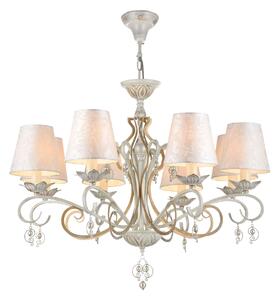 Lampadario Elegant in Metallo Monile Bianco con Oro