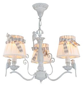 Lampadario Elegant in Metallo Bird Bianco Antique