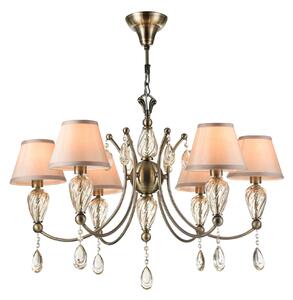 Lampadario Royal Classic in Metallo e Vetro Murano Bronzo