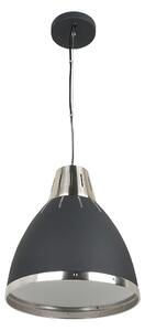 Lampada Moderna a Sospensione in Metallo Cromato Nero 30x35 cm