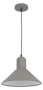 Lampada Design a Sospensione Corpo in Metallo Grigio Esterno Bianco Interno Ø34,5x28 cm