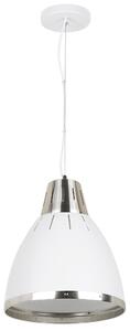 Lampada Moderna a Sospensione in Metallo Cromato Bianco 30x35 cm