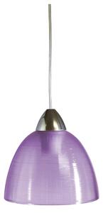 Sospensione D20 1xE27 Montatura Cromo-Trasparente Vetro Gel Viola E-Energy Carla