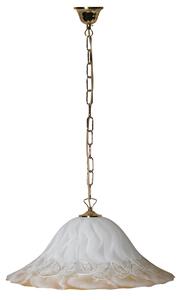 Sospensione D50 1xE27 Montatura Oro Vetro Screpolato Bianco Sfumato Ambra-Oro E-Energy Berta
