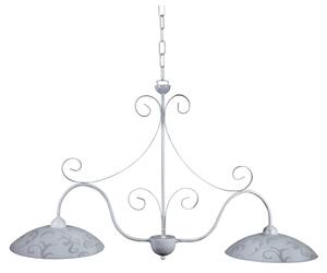 Sospensione 2xE27 Montatura Bianco Vetro Lastra Bianco E-Energy Anastasia