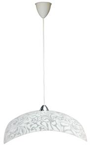 Sospensione 50X50 1xE27 Montatura Cromo-Trasparente Vetro Lastra Bianco E-Energy Corinna