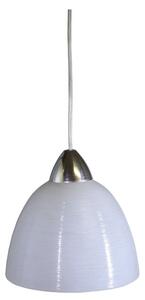 Sospensione D20 1xE27 Montatura Cromo-Trasparente Vetro Gel Bianco E-Energy Carla