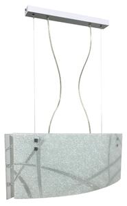 Sospensione 2xE27 Montatura Bianco Vetro Lastra Diamantino Bianco E-Energy Cloe