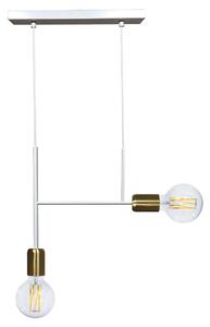 Sospensione 2xE27 Montatura Verniciata Bianco Oro Satinato E-Energy Elvira