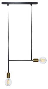 Sospensione 2xE27 Montatura Verniciata Nero Oro Satinato E-Energy Elvira
