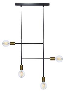 Sospensione 4xE27 Montatura Verniciata Nero Oro Satinato E-Energy Elvira