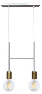 Sospensione 2xE27 Montatura Verniciata Bianco Oro Satinato E-Energy Elvira