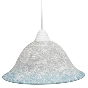 Sospensione D30 1xE27 Montatura Bianca Vetro Filante Celeste E-Energy Iole