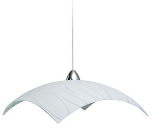 Sospensione 50X50 1xE27 Montatura Bianco-Cromo Vetro Lastra Bianco E-Energy Simone