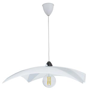 Sospensione 50X50 1xE27 Montatura Cromo-Bianco Vetro Lastra Bianco E-Energy Valentina