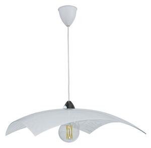 Sospensione 50X50 1xE27 Montatura Cromo-Bianco Vetro Lastra Bianco E-Energy Vanessa