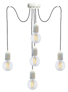 Sospensione 5xE27 3Mt Montatura Verniciata Bianco E-Energy Elaide