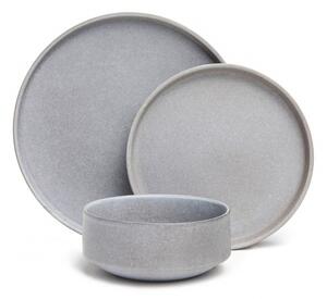 Set di piatti grigi in gres 12 pz Malia - Bonami Selection