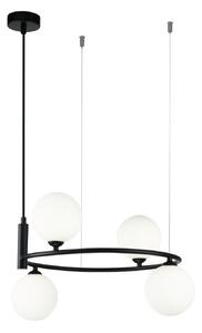 Lampada pendente Modern in Metallo Ring Nero