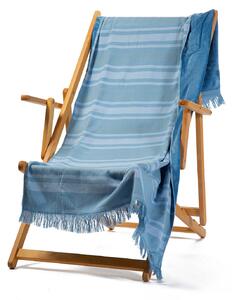 Telo da mare in Cotone Azzurro Chiaro Malibu fouta Caleffi