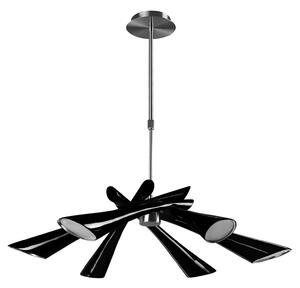 Lampada a Sospensione 84x84xH52/78 cm in Metallo Pop Nero