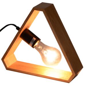 Lampada Triangolare da Tavolo Stile Nordico in Legno Naturale 29x8x25.5 cm