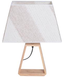 Lampada da Tavolo Abat Jour Paralume in Tessuto in Bianco e Caffè 38x17x58 cm